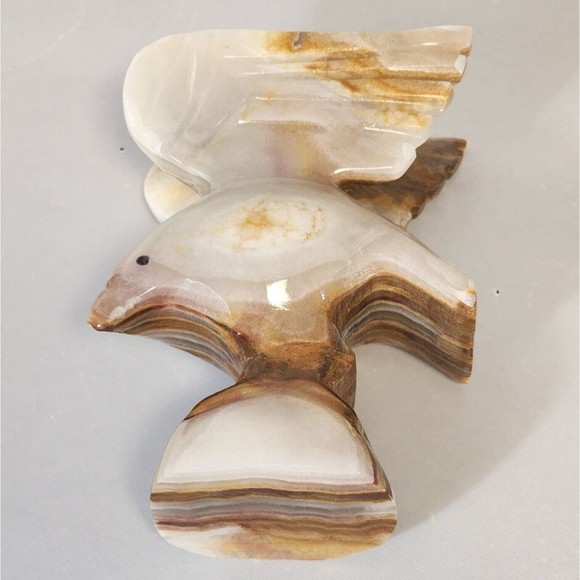 Home Decor Animal Figure Eagle Desk Mantel Marble handmade Onyx Animal display - Picture 2 of 10